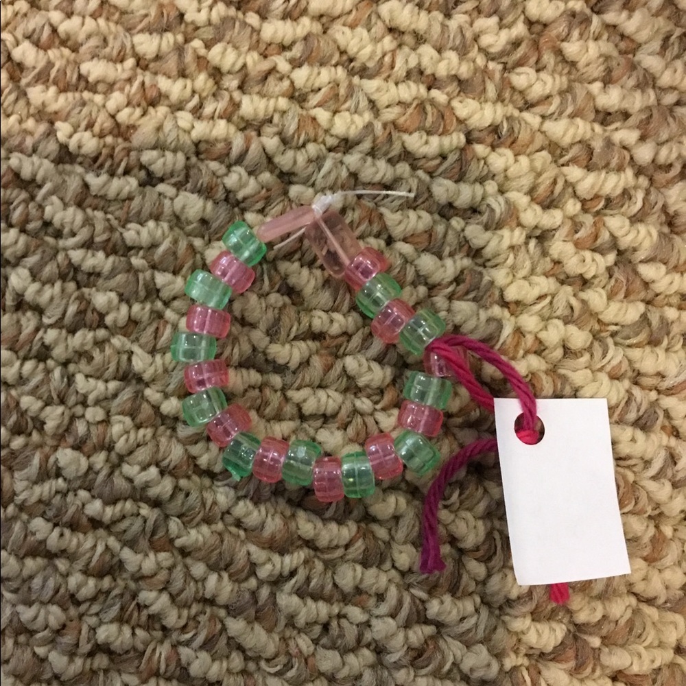 Pink and green bracelet
